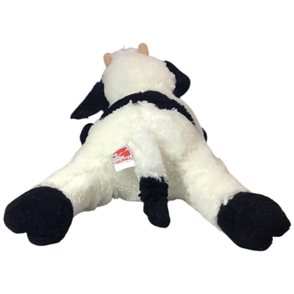 Gund Cow Stuffed Animal Dairy Holstein Plush Black White - Picture 5 of 13
